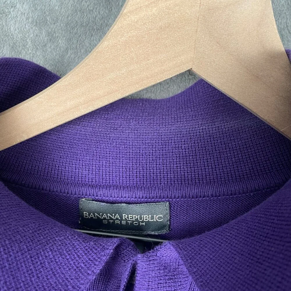 Banana Republic Purple Knit Polo Sweater Men’s XL Vintage Y2K Minimal Classic - Picture 7 of 7